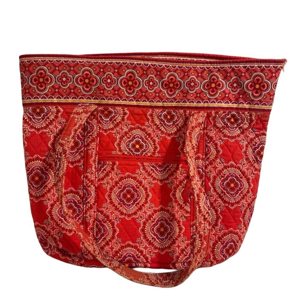 Vera Bradley Villager Toggle Closure 2 Pockets, Paprika, Large Tote Shoulder Bag - Picture 4 of 15